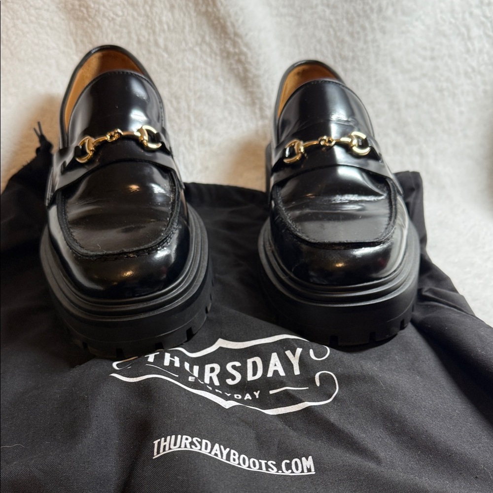 Women's chunky Black Loafers